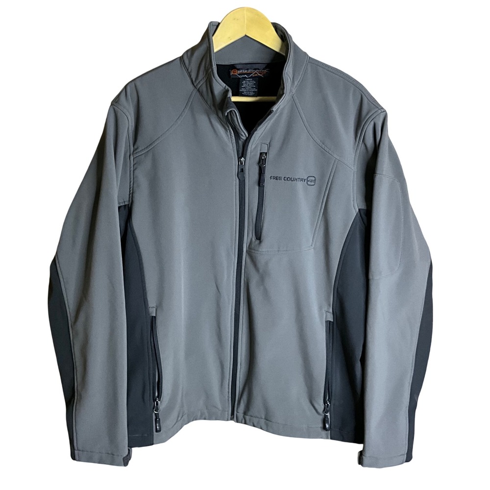 Free Country MenS Midweight Insulated Gray Full Zip Water Wind Resistant Outdoor